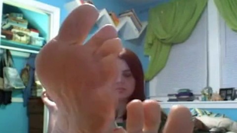 girl feet on web cam