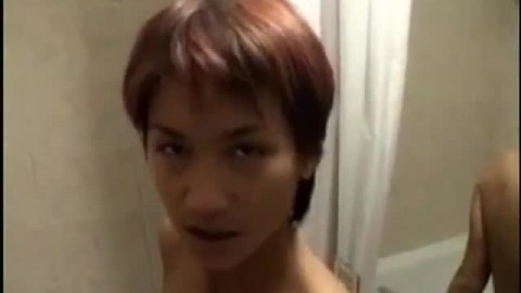 Petite asian fucked in bathroom