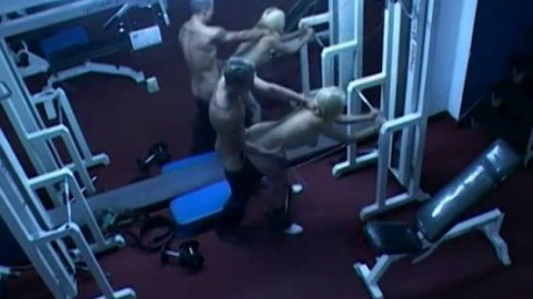 Hidden camera films old guy fucking young latina in gym