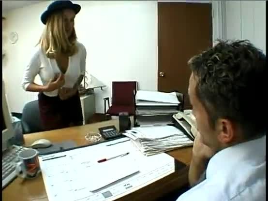 Young blond chick Sunrise Adams having hardcore sex in office