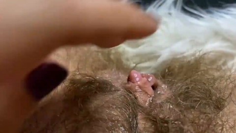 Huge erected clitoris fucking vagina deep inside big orgasm