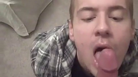 Sexy Blond Swallows HUGE Load of Cum