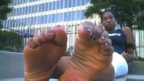 West Indies Negress shows her Big Black Feet and Soles