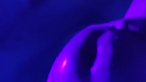 ifoslave playing with his cock in blacklight and cums